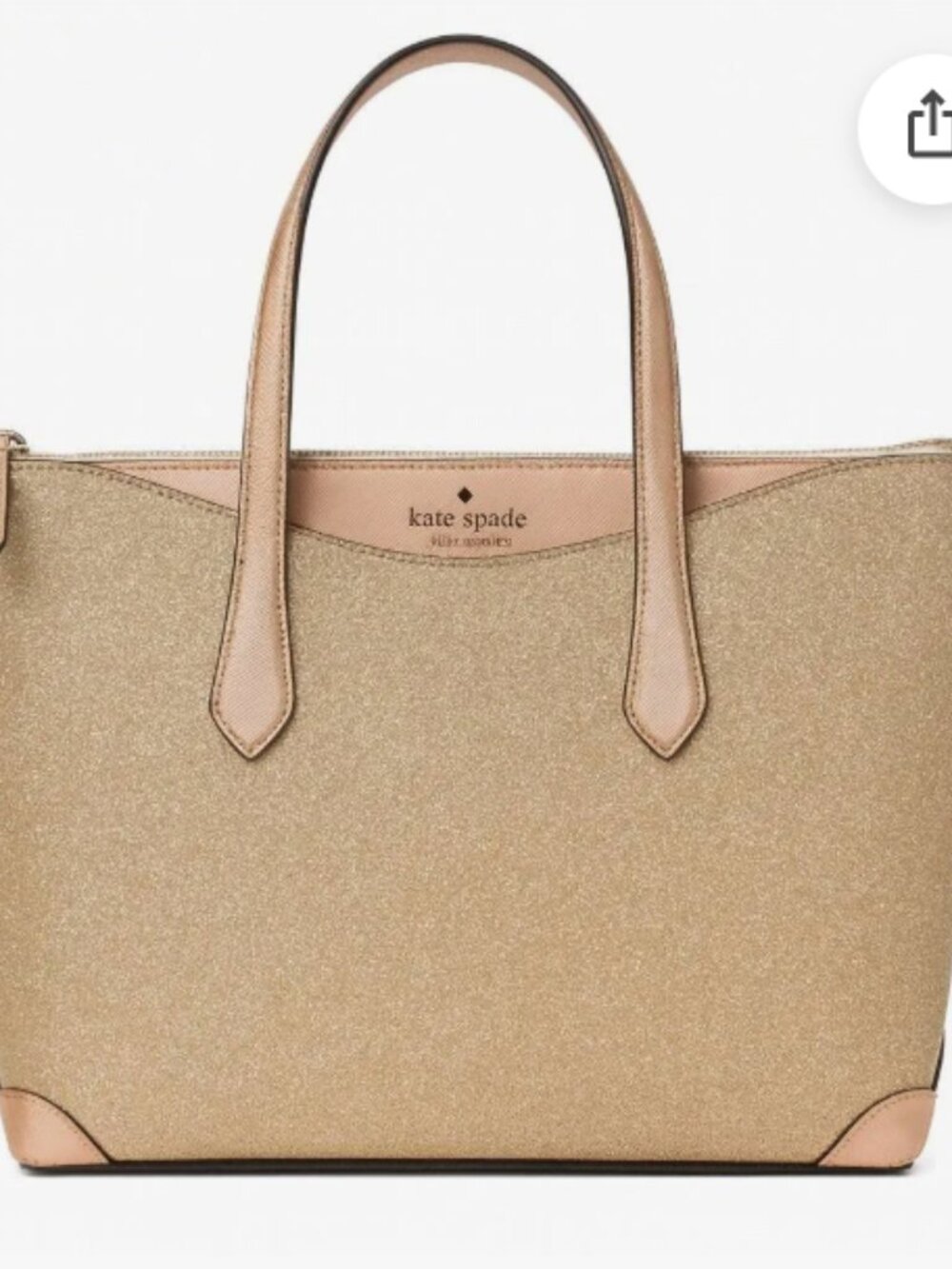 Kate Spade Tinsel Glitter Large Top-Zip Tote | Rose Gold